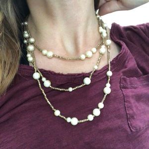 White and Black fabulous tiered necklace.